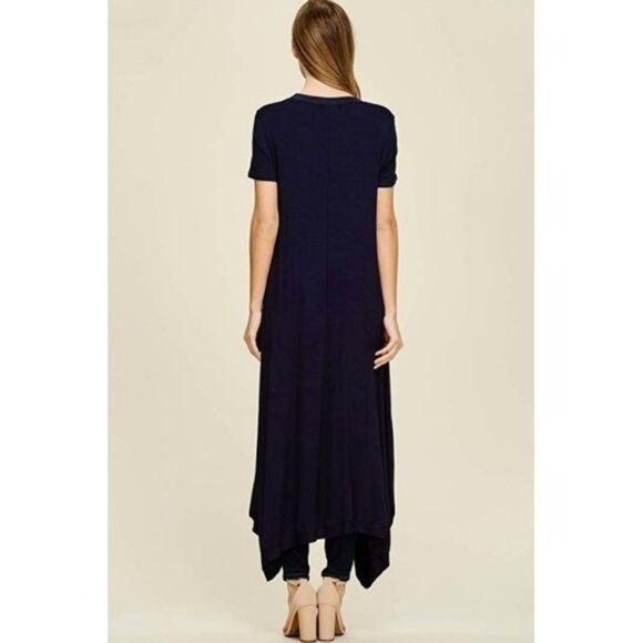 Annabelle Short Sleeve Hi-Lo Maxi Tunic - Picture 8 of 9